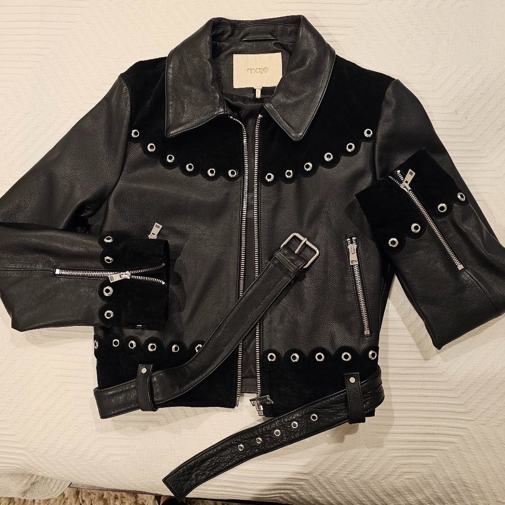 NWOT Maje Barisco leather jacket Size 40